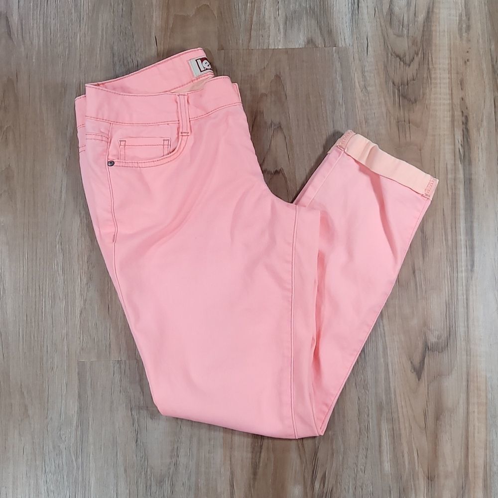 ☔️🔺️Lei Sasha Ashley Bright Orange Cuffed Lowrise Jeans Size 7